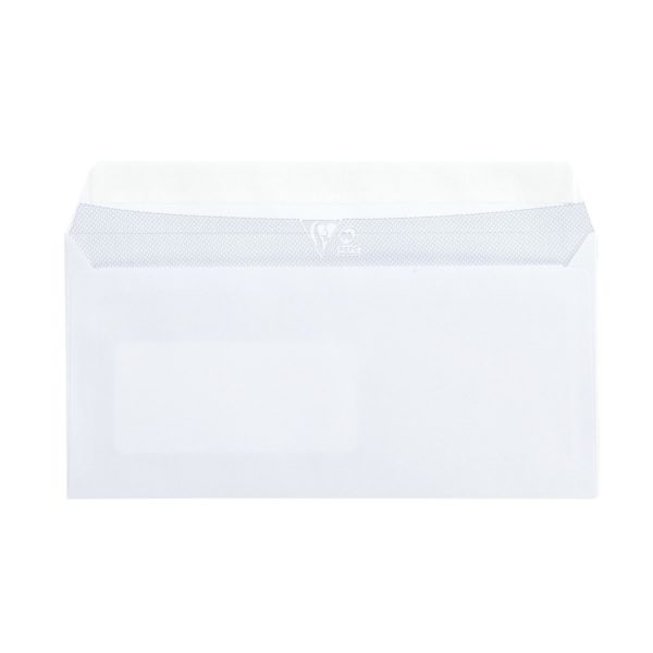 Boite de 250 enveloppes blanches CLAIRALFA 110x220 mm 90g/m² avec fenêtre -  Fourniture bureau Tanger, Maroc